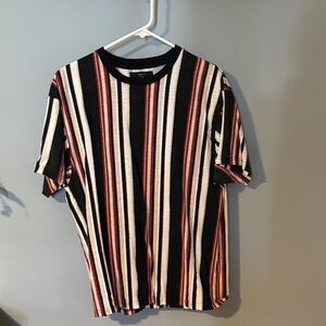 Cotton On Black and Red Striped Tee